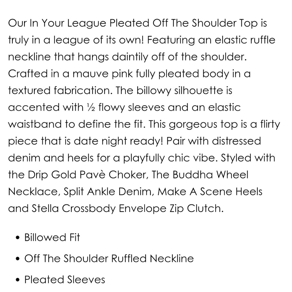 VICI Off Shoulder Pleated Top - NWT - Picture 6 of 7